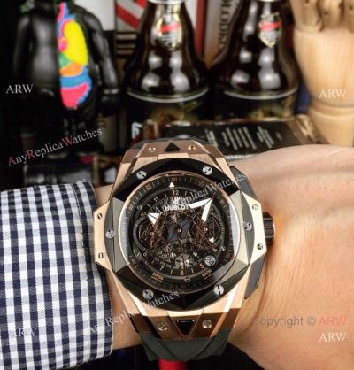 Hublot Big Bang SANG BLEU II Watches Rose Gold Black Bezel